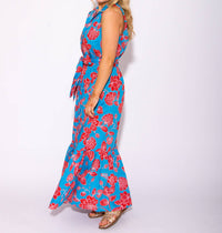 Sugarlips - Women's Petal Collared Tie Waist Maxi Dress