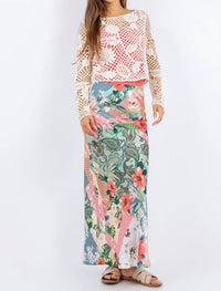 Paparazzi - Crochet Floral Pattern Pull-over Crop Top