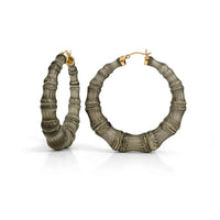 Gold & Honey - Women's Lucite Bamboo Hoop Earrings