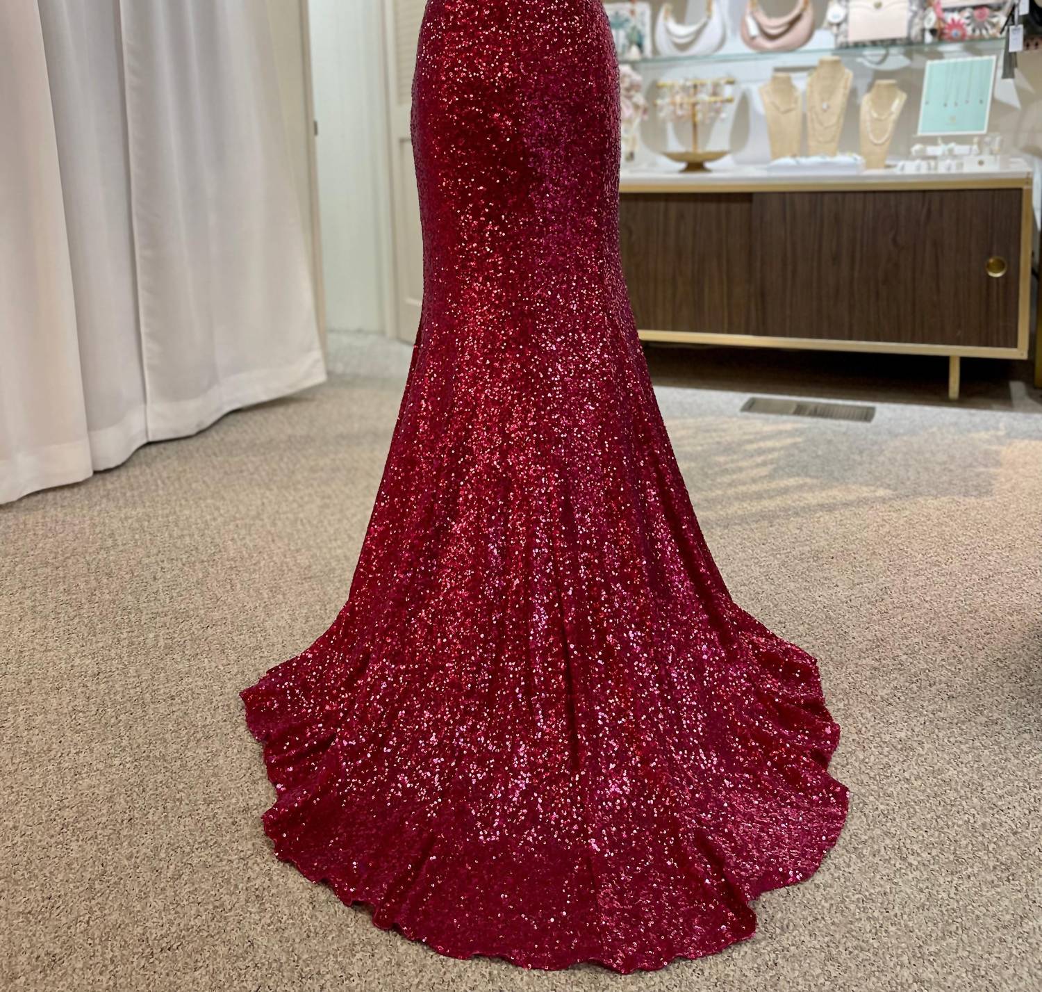 Sherri Hill - Women's Mermaid One Shoulder Sequins Prom Dress With Slit