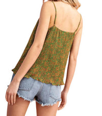 Eesome - Esmeralda Pleated Cami Top With Lettuce Hemline