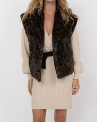 Sage The Label - Waverly Leopard Faux Fur Oversized Vest
