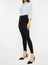 Kancan - High Rise Button Fly Distressed Super Skinny Jeans