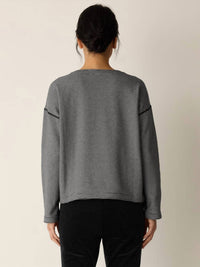 Eileen Fisher - Doubleknit Organic Cotton Stripe Reversible Top