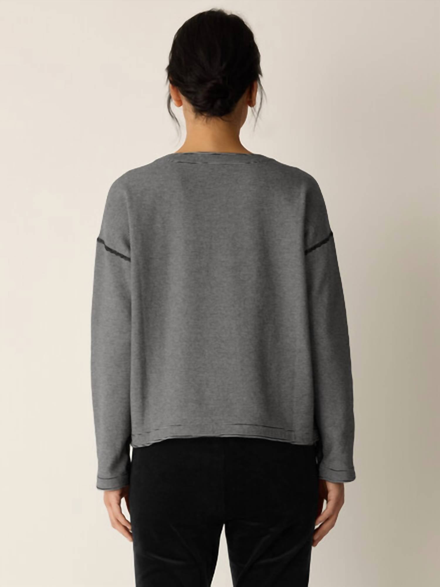 Eileen Fisher - Doubleknit Organic Cotton Stripe Reversible Top