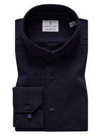 Emanuel Berg Men's Modern 4flex Stretch Knit Shirt in navy solid - men's long sleeve top