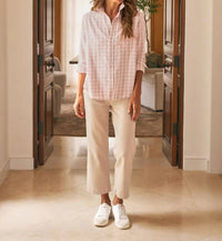 Frank & Eileen Westport Illusion Wide-Leg Pull-On Jean in champagne glitter - women's jeans - view 5