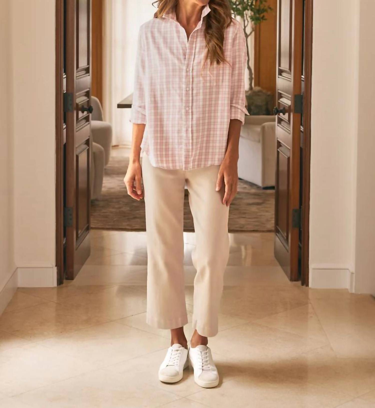 Frank & Eileen Westport Illusion Wide-Leg Pull-On Jean in champagne glitter - women's jeans - view 5