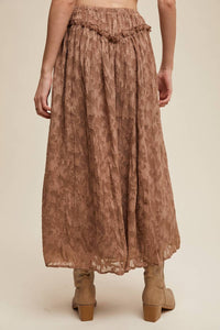Listicle - Floral Textured Maxi Skirt