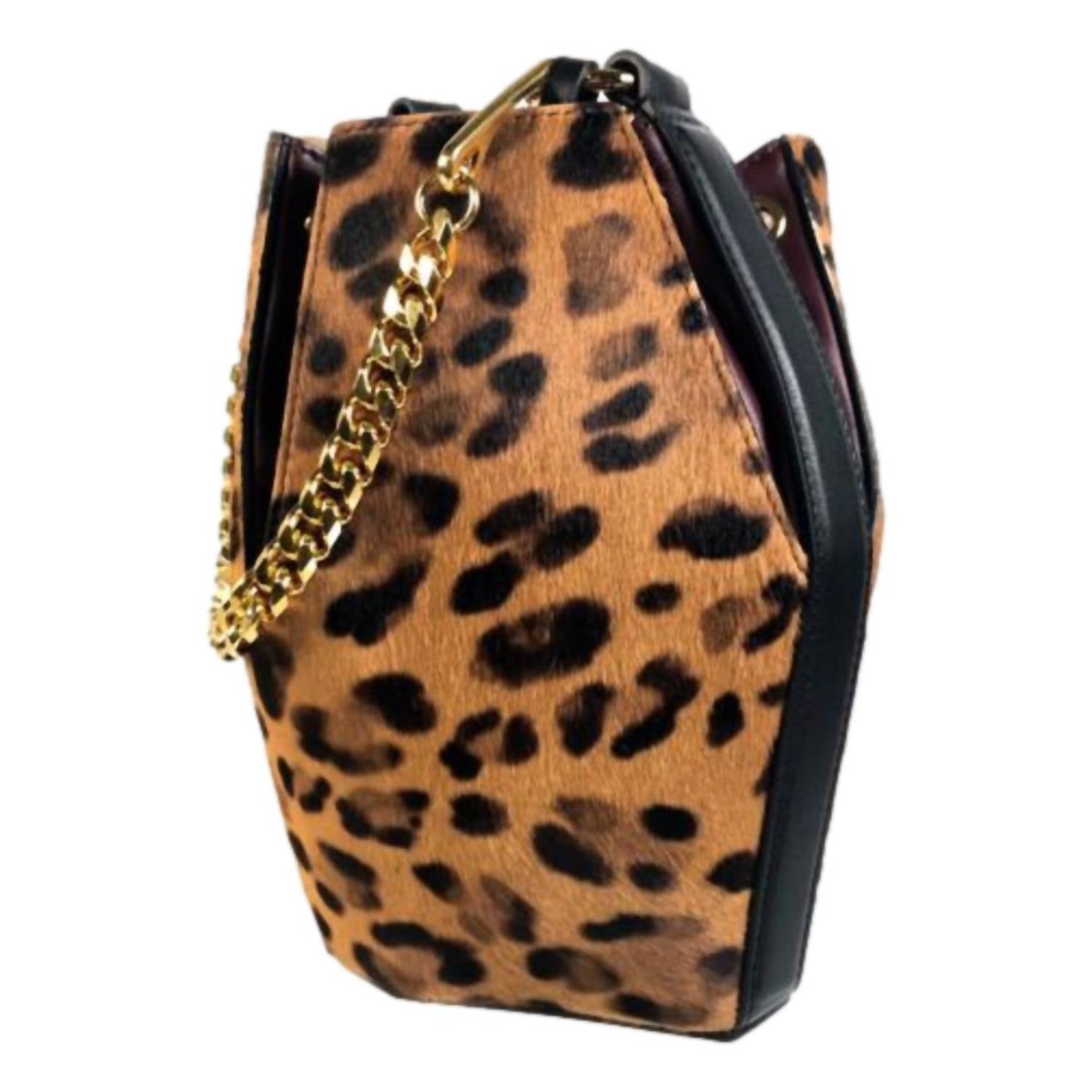 Alexander Mcqueen - Women's Leopard Print Pony Hair Bucket Bag