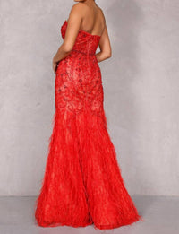 Terani Couture - Strapless Long Tulle Pageant Dress