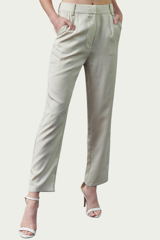 Fore - PLEATED HIGH-RISE LINEN-BLEND PANT