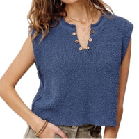 La Miel - Slouchy Bouclé Knit Vest