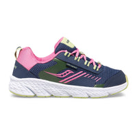 SAUCONY Kid's Wind Sneakers in shield navy pink - kids' sneaker - alternate view