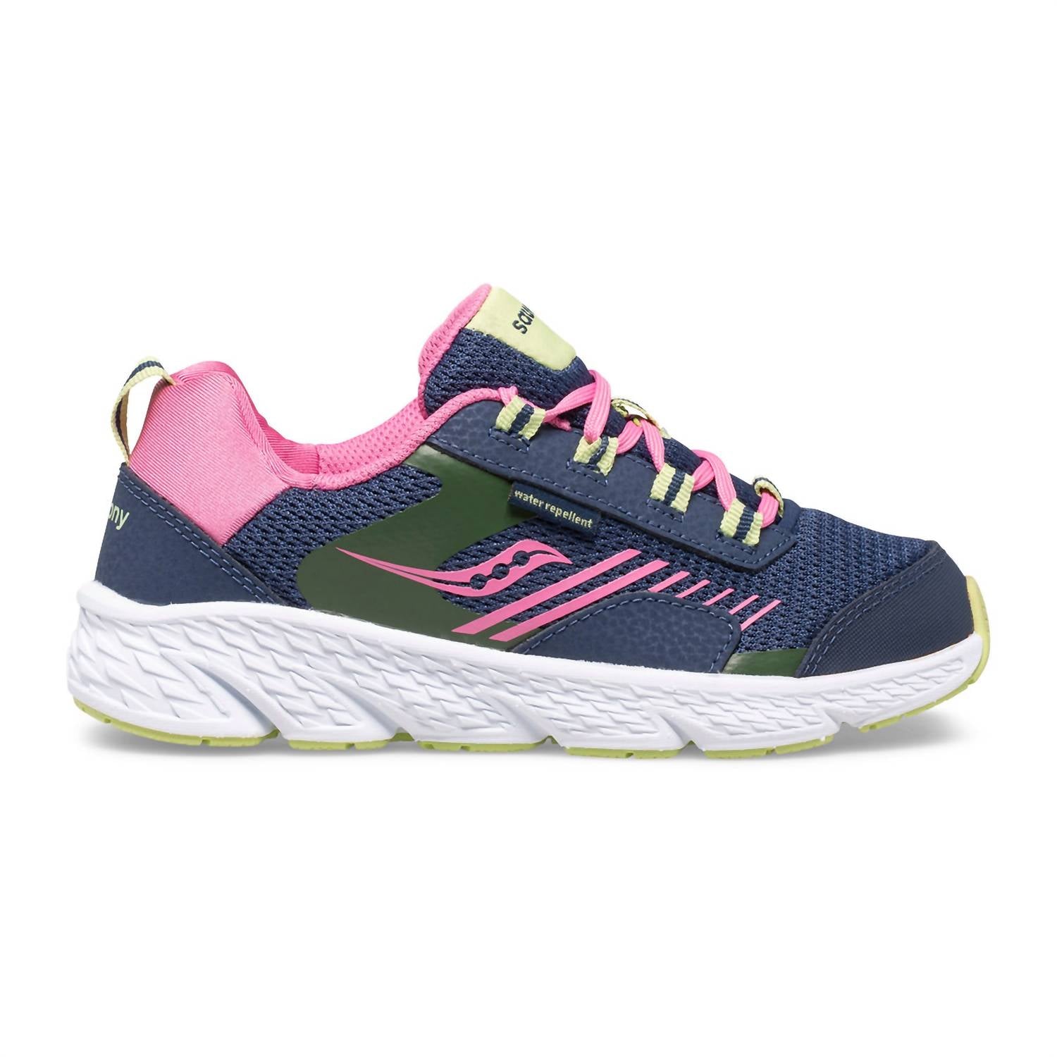SAUCONY Kid's Wind Sneakers in shield navy pink - kids' sneaker - alternate view