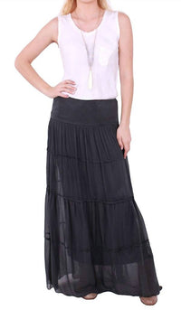 Gigi Moda - Solima Long Tiered Maxi Skirt