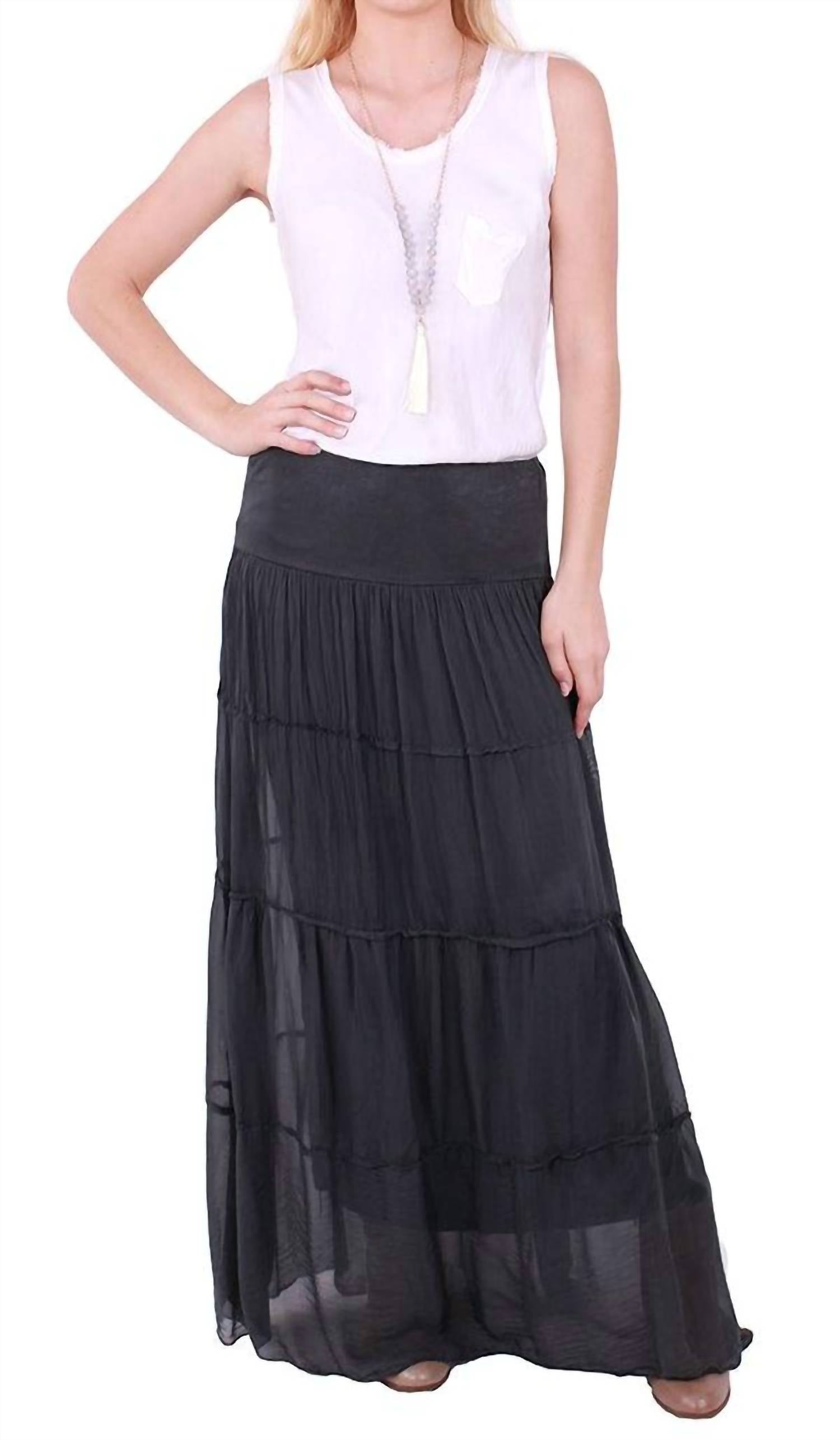 Gigi Moda - Solima Long Tiered Maxi Skirt