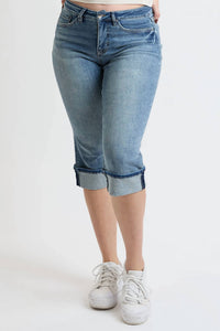 Ymi - Mid Rise Premium Stretch Essential Cuff Capri Pants