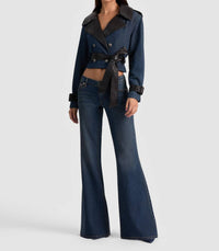 Alice + Olivia - Keith Cropped Denim Trench Coat