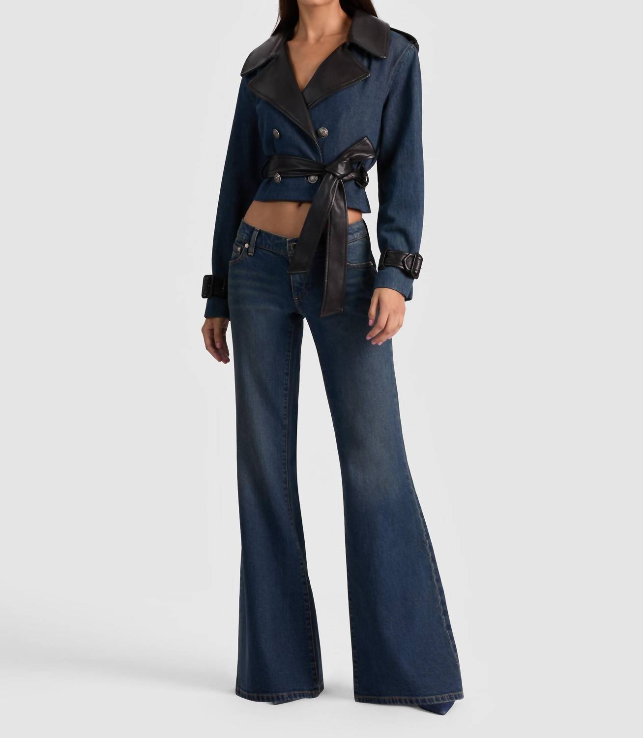 Alice + Olivia - Keith Cropped Denim Trench Coat
