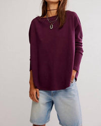 Free People - Latte Blues Solid Thermal Sweater