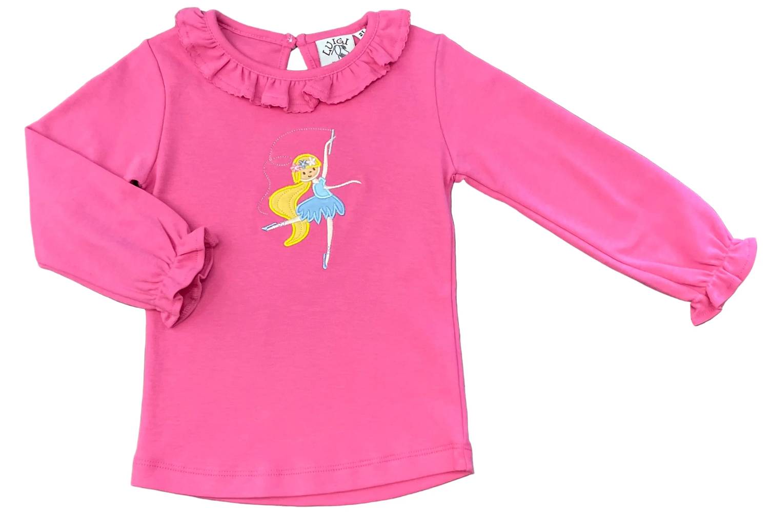 Luigi Kids - Kid's Ballerina Applique Long Sleeve Blouse