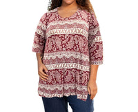On The Plus Side - Printed Matsin Tunic - Plus