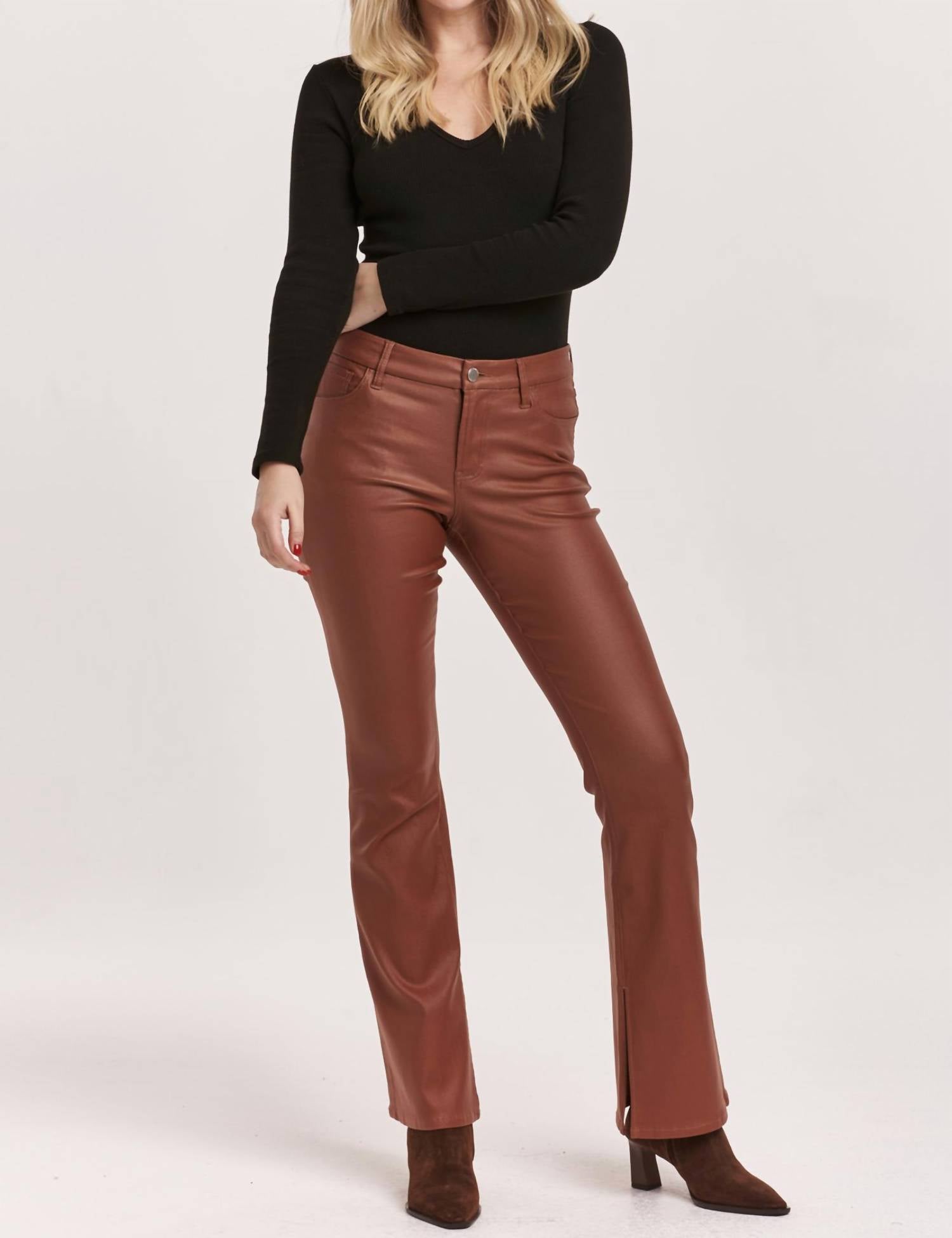Dear John Denim - Jax Coated Bootcut Jean With Slit