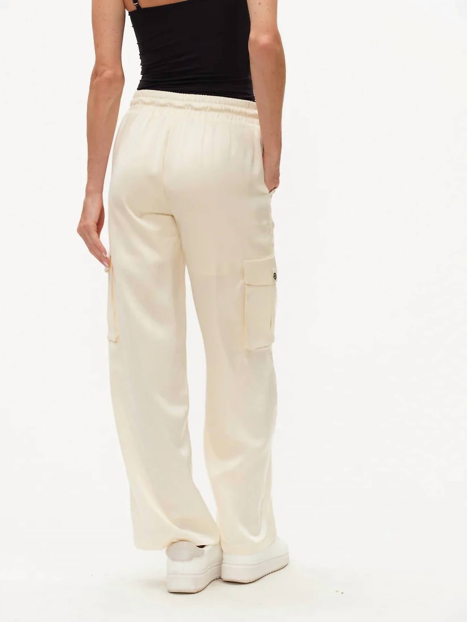 SIX/FIFTY Elsa Straight Pants in cream - women's pants - detail view