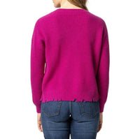 Lilla P - Distressed V-Neck Sweater