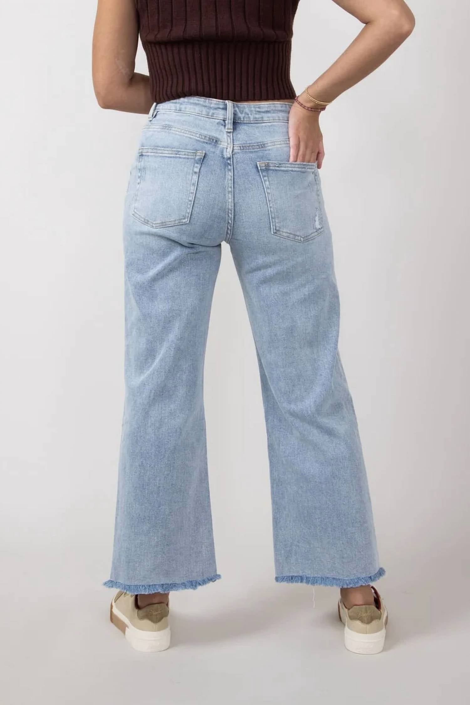 Mica Denim - High Rise Wide Leg Ankle Jeans