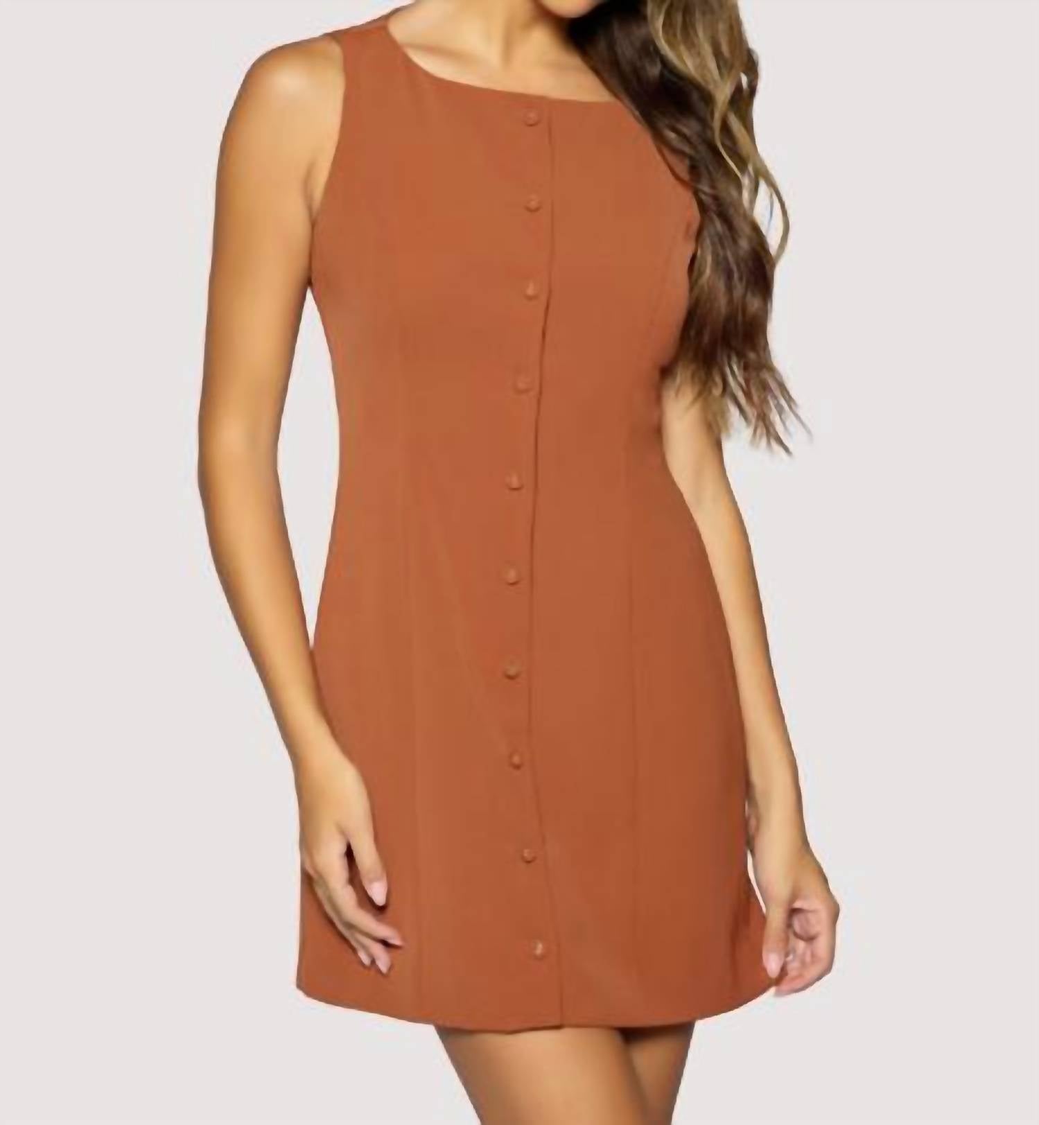 LOST + WANDER Stroll In Madrid Mini Dress in madrid mini dress in terracotta - women's dress - view 4