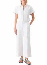 Akris Punto - Chiara Cotton Fil Coupé Crop Wide Leg Jeans