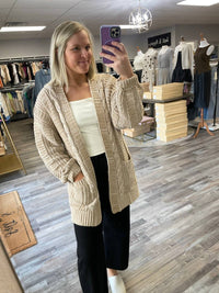 Very J - Two Tone Chenille Cardigan