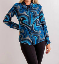 Apny - Button Up Roll Up Sleeve Top