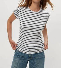 Michael Stars - Joy Ultra Rib Stripe Crew Tee