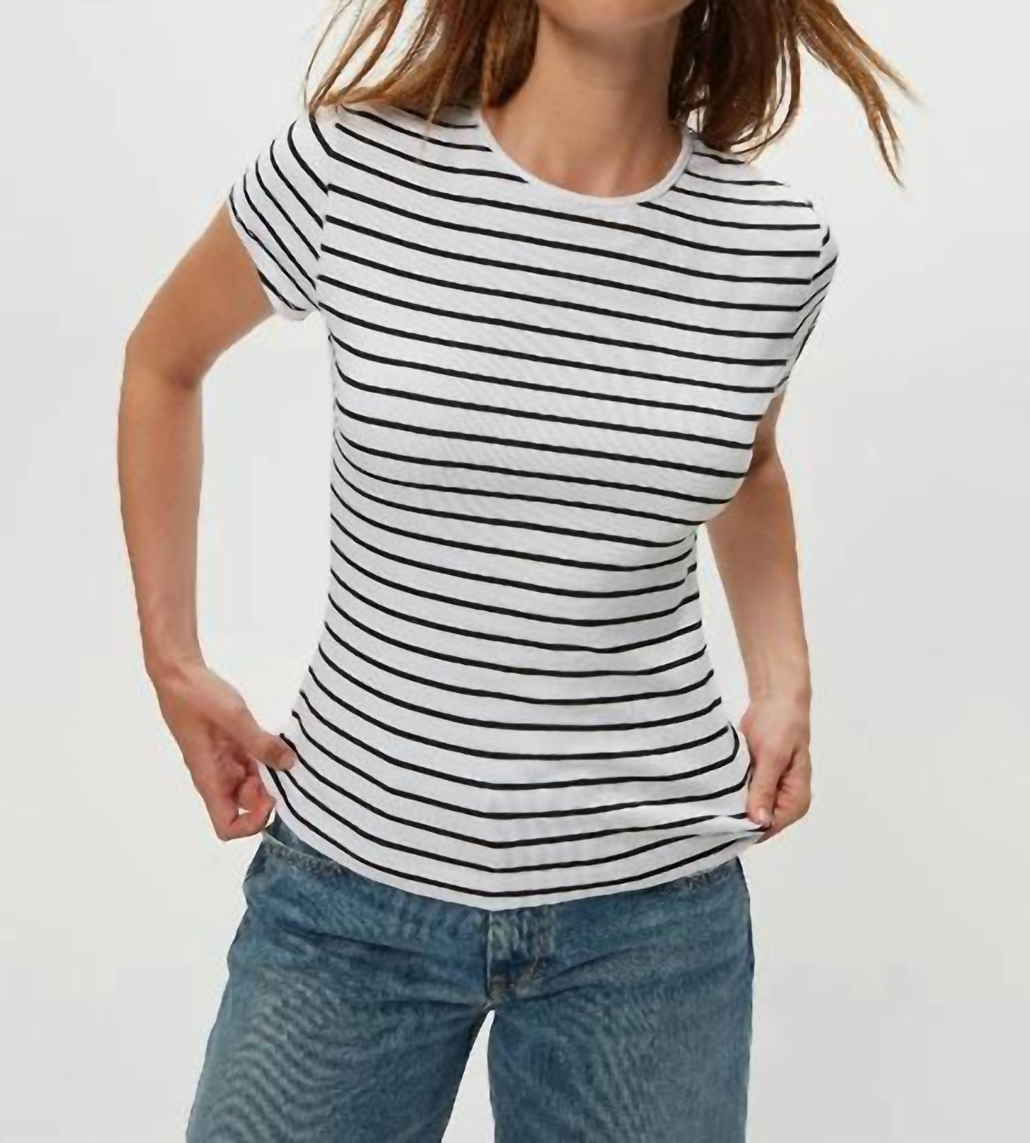 Michael Stars - Joy Ultra Rib Stripe Crew Tee