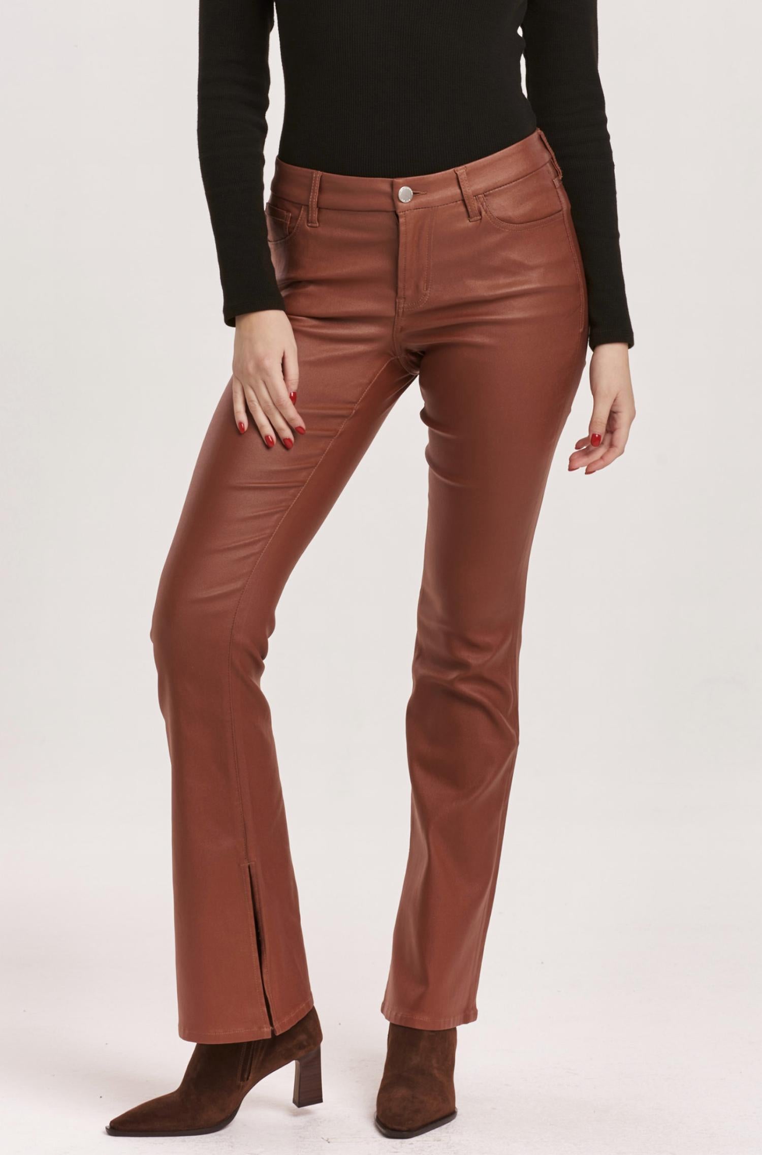 Dear John Denim - Jax Coated Bootcut Jean With Slit