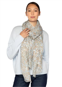 Kinross Women's Pebble Print Scarf in ice blue multi - women's scarf - alternate view
