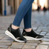 Remonte Women's Wedge Sneaker in black bronze leopard - women's sneaker - view 7