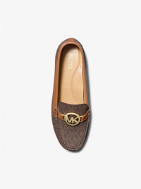 MICHAEL KORS Women's Fulton Signature Logo Moccasins in brown - women's flats - alternate view