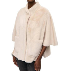 Joseph Ribkoff Minimalist Oversized Everyday Jacket in champagne - women's jacket - detail view