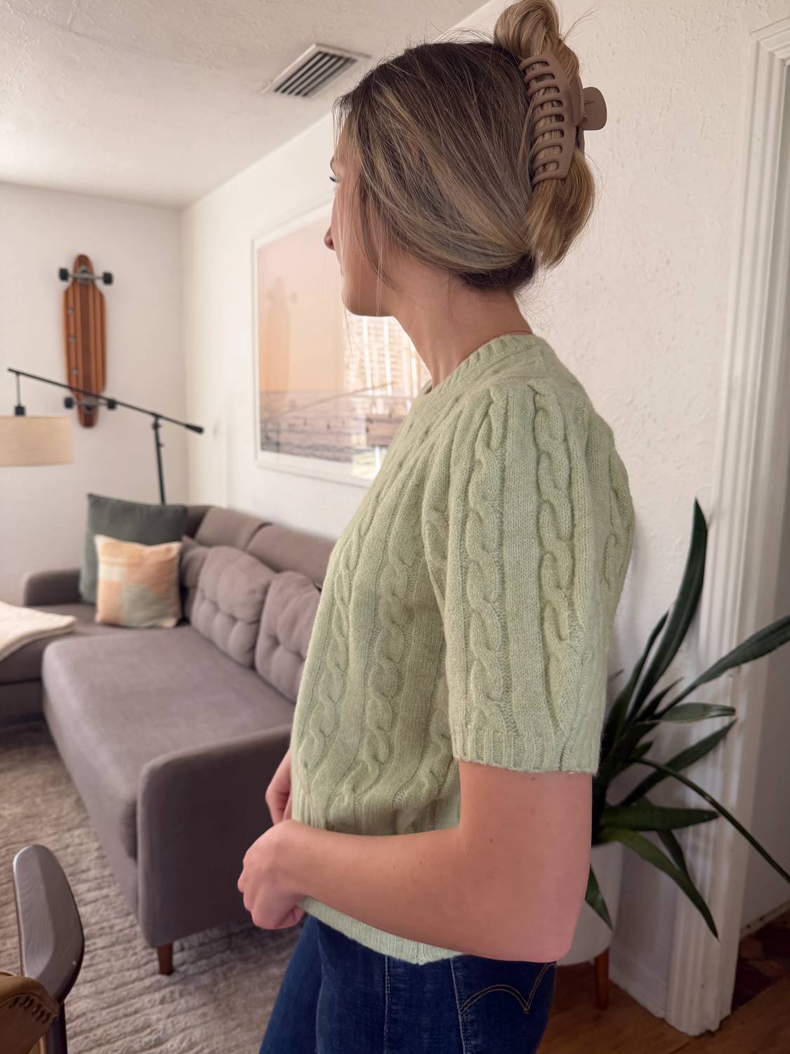 Pinch - Freya Cable Knit Short Sleeve Sweater