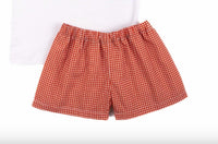 Teeta - Girl's Gingham Smocked Football Wyatt Short Set