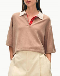 White + Warren - Cashmere Cropped Polo Shirt