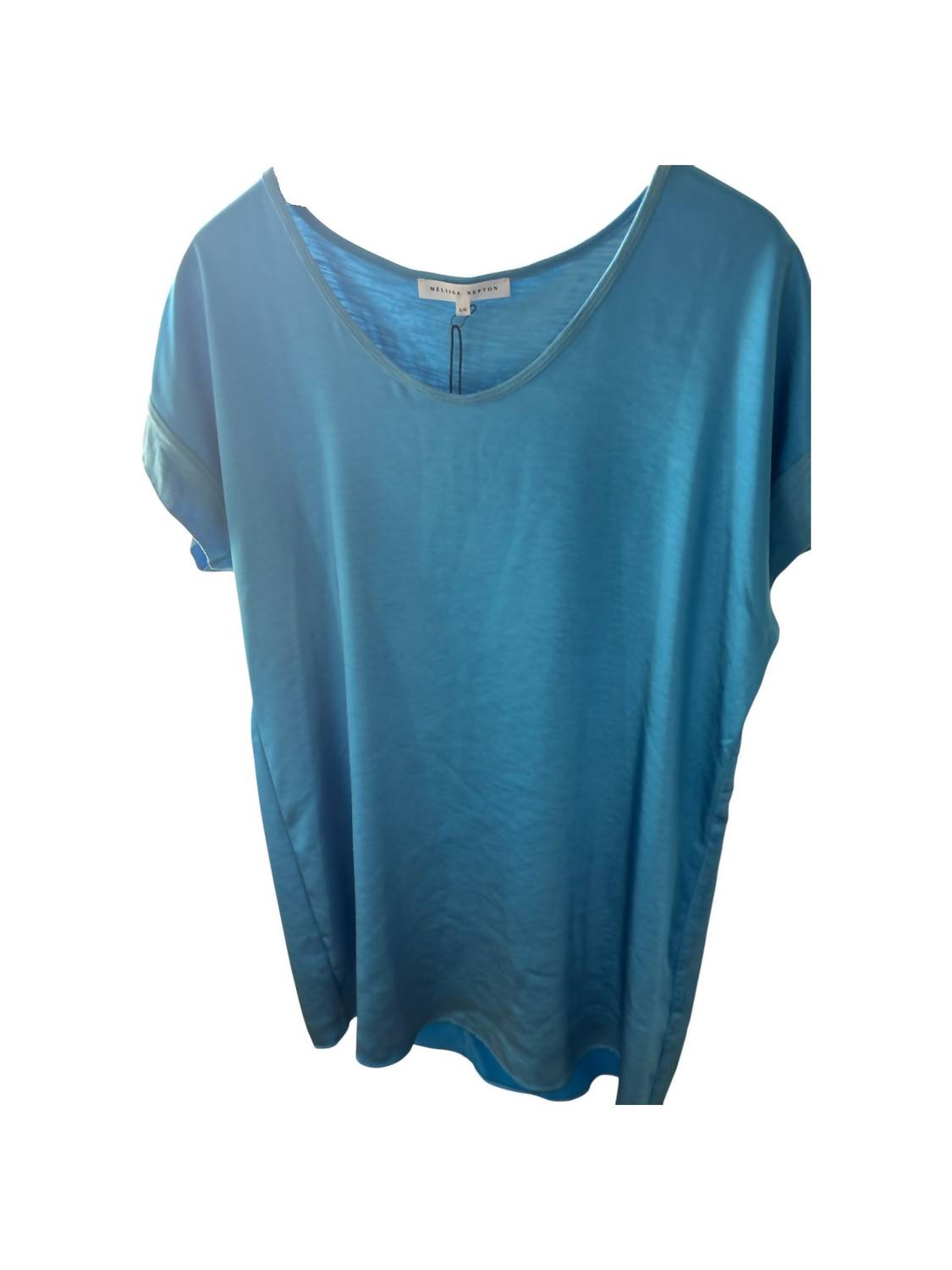 MELISSA NEPTON Women's Silky Cotton Tee Shirt Dress in blue - women's dress