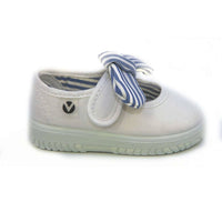 Victoria - Girl's Slip On Canvas Bow Shoes