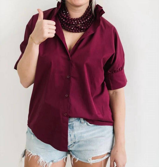 Heidi Houston - Short Sleeve Ruffle Shirt