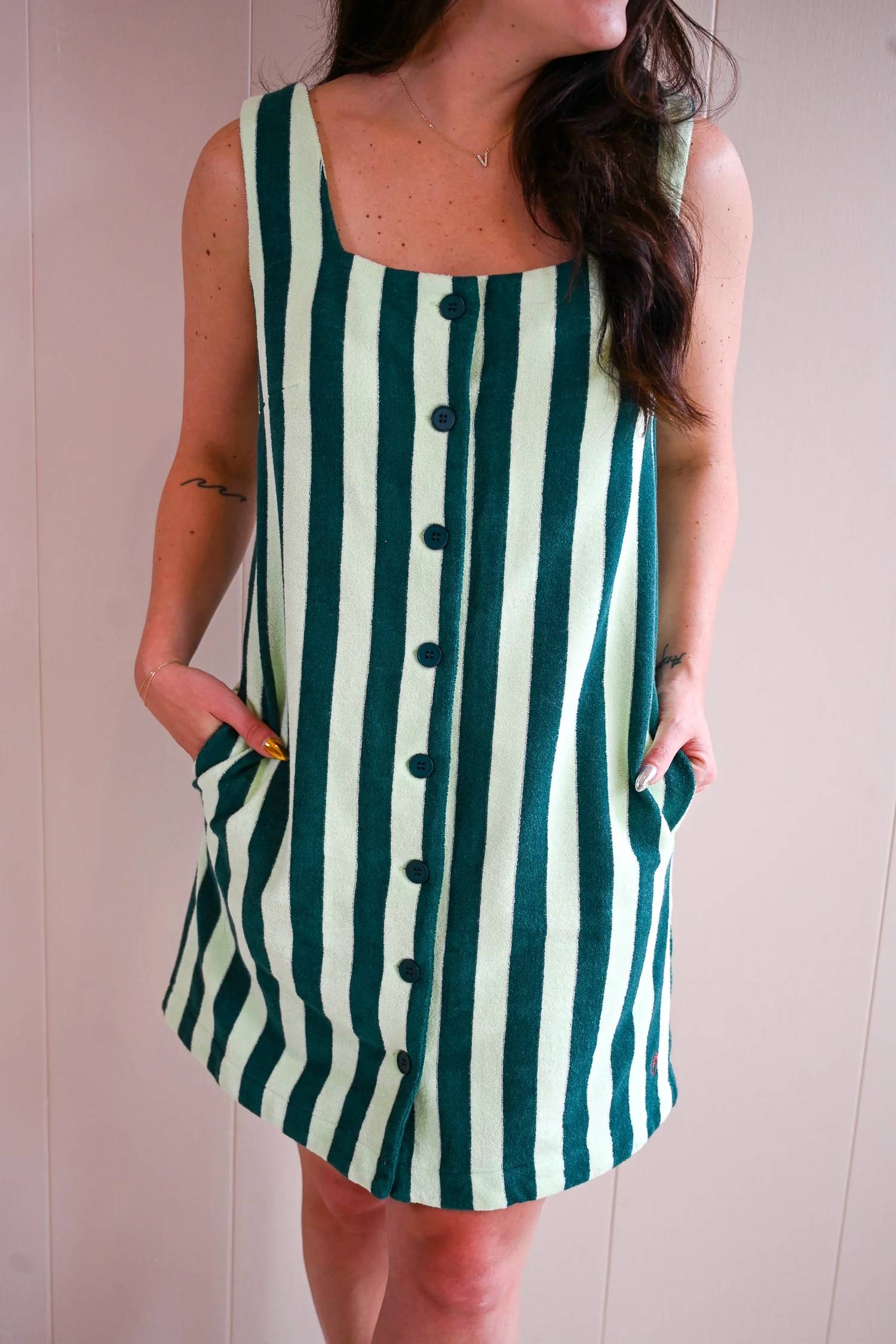 Frnch - Ridge Road Terry Cloth Stripe Midi Dress