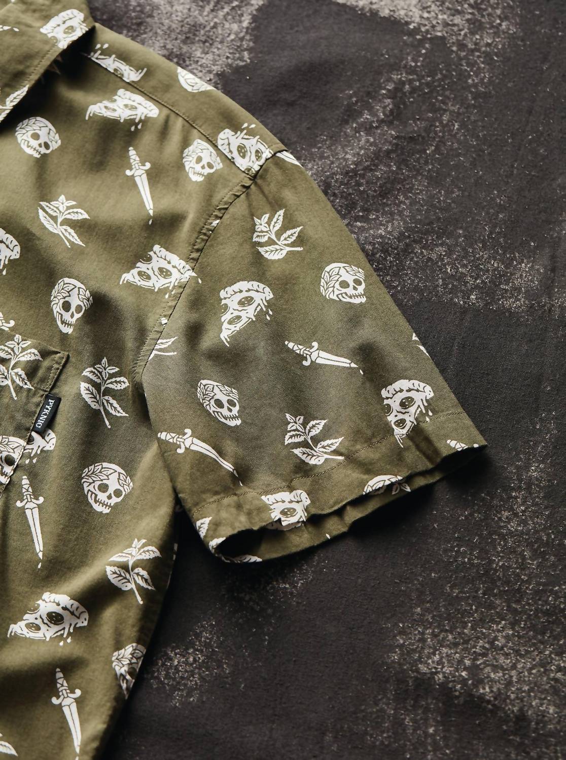 Pyknic - Pizza Slayer Tattoo Flash Casual Button Up Shirt